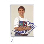 Damon Hill signed 7x6 - Williams promotional image, personalised 'to Simon, Best Wishes'. Good