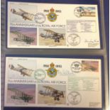 75th Ann RAF pilot signed collection. Complete set of the 30 covers in Blue Logoed RAF Album. Covers