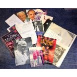 Assorted TV/Music signed collection. 19 items. Assorted photos, flyers, signature pieces. Some of