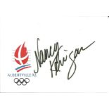Nancy Kerrigan Signed Skating 1992 Olympic Games Photo. Good Condition. All signed pieces come