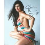 Caroline Munro super sexy hand signed 10x8 photo. This beautiful hand-signed photo depicts