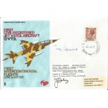 VTOL 1972 First Intercontinental Harrier cover signed by pilot Capt Hawkes & J Farley AFC. Flown