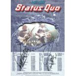 Rick Parfitt and Francis Rossi signed Status Quo tour flyer. Good Condition. All signed pieces