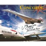 Concorde Captain Mike Bannister Chief pilot signed 10 x 8 montage photo. Good Condition. All
