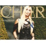 Music Cher 8 x 10 inch signed Living Proof colour photo. Good Condition. All signed pieces come with