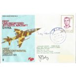 VTOL 1972 First Intercontinental Harrier cover signed by pilot Capt Hawkes & J Farley AFC. Flown