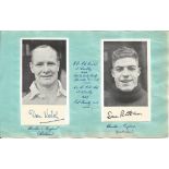 Don Welsh & Sam Bartram Charlton & England Signed 1940s Vintage Page. Good Condition. All signed