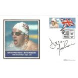 Adrian Moorhouse Signed 1988 Swimming Olympic Games First Day Cover. Good Condition. All signed
