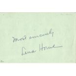 Lena Horne signed album page. Good Condition. All signed pieces come with a Certificate of