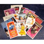 Theatre flyer signed collection. 14 items. Among the signatures are Linda Robson, Peter Bowles,