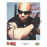 Blade Kirk Jones signed 10x8 colour photo. Good Condition. All signed pieces come with a Certificate