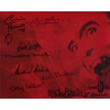 Multi Signed Horror. 8 x 10 inch photo signed by EIGHT Hammer Horror stars Caroline Munro, Madeleine