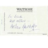 Patricia Routledge signed 'For Simon Best Wishes' on a Waitrose payment slip Approx. 5x3 - gained in
