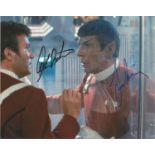 William Shatner and Leonard Nimoy signed 10x8 Star Trek colour photo. Good Condition. All signed