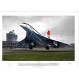 Concorde A New Age Begins 1976 John Lidiard Signed Limited Edition Print. Commemorating the First