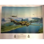 World War Two print 22x17 titled Bergen Incident by the artist Keith Aspinall signed in pencil by