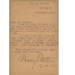 Mary Odette signed TLS typed signed letter. Good Condition. All signed pieces come with a