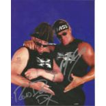 The New Age Outlaws WWF Wrestling hand signed 10x8 photo. This hand signed photo depicts WWF