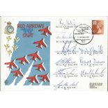 1979 Red Arrows Full Team signed flown RAF cover Farewell to the Gnat. Good Condition. All signed