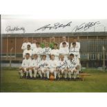 Autographed 12 x 8 photo, LEEDS UNITED, a superb image depicting players posing for a squad photo at