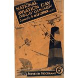 1932 Alan Cobham National Aviation Day Programme. Good Condition. All signed pieces come with a