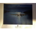 Dambuster World War Two print 24x17 titled This Is Bloody Dangerous by the artist Gordon Wright
