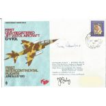 VTOL 1972 First Intercontinental Harrier cover signed by pilot Capt Hawkes & J Farley AFC. Flown