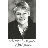 Judi Dench - 6x4 (personalised with best wishes to Simon). Good Condition. All signed pieces come