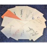 Coronation Street signed collection. 21 signed pages. Some of names included are Johnny Briggs,