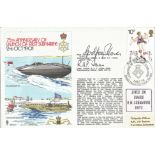 Rear Admiral Godfrey Place VC, Lt Cdr Jones signed 1976 Navy cover, 75th Ann of Launch of First