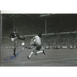 Autographed 12 x 8 photo, HUGH CURRAN, a superb image depicting Curran scoring for Scotland