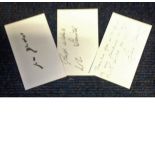 Vicar of Dibley signed white card collection. 3 cards signed by John Bluthal, Emma Chambers and