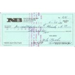 Nita Krebs signed cheque. Good Condition. All signed pieces come with a Certificate of Authenticity.