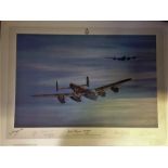 Dambuster World War Two print 19x27 titled Dawn Return by the artist John Pettit pictured David