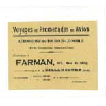 Farman Airways vintage leaflet. Good Condition. All signed pieces come with a Certificate of