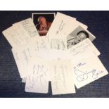 Entertainment signed card collection. 18 included. Amongst the names are Joe Loss, David