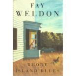 Fay Weldon signed hard back book Rhode Island Blues. Signed on title page. Includes dust cover. Good
