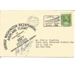 Gen J Doolittle signed 1932 George Washington Bicentennial Shell Airplane Flight card. Washington DC