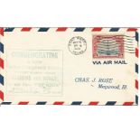 1929 US Air Mail FDC comm Robins and Kelly World Endurance Flight record stamped cachet on cover
