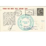 Alan Cobham aviation pioneer signed 1926 cover flown on 1st US Overland Flight 2/12/1926. New York