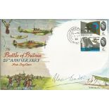 Grp Capt Sir Douglas Bader DSO DFC signed 1965 Battle of Britain FDC. 2 x 4d stamps Fareham CDS