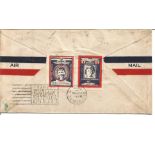 Charles and Evangeline Lindbergh commemorative vignette stamps on envelope from with Washington DC