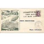 USS Macon 1934 US green illustrated cover with USS Lexington postmark. Good Condition. All signed