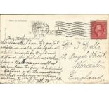 1910 Palham Record Breaking flight vintage postcard with historically significant handwritten note