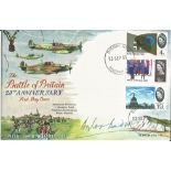 Grp Capt Sir Douglas Bader DSO DFC signed Biggin Hill 1965 Battle of Britain FDC. 3 stamps Biggin