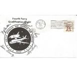 Five NASA test pilots signed 1977 4th Shuttle Ferry cover. Includes Fitz Fulton Vince Ahang, A