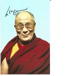 Dalai Lama signed 6 x 4 colour portrait photo. Comes with biography information. Good Condition. All