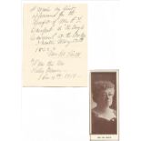 Mrs Sol Smith ALS dated 4/12/1919. Good Condition. All signed pieces come with a Certificate of