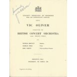 Vic Oliver Actor & Singer Signed Vintage 1959 Programme. Good Condition. All signed pieces come with