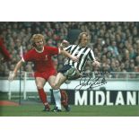 Autographed 12 x 8 photo, JOHN TUDOR, a superb image depicting the Newcastle player in a dual for